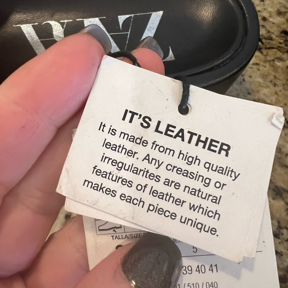 Zara all leather platform sandals size 8 NWT - Picture 4 of 10